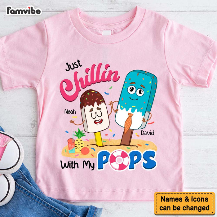 Personalized Chillin' With My Pops Kid T Shirt - Kid Hoodie - Kid Sweatshirt 32478 1