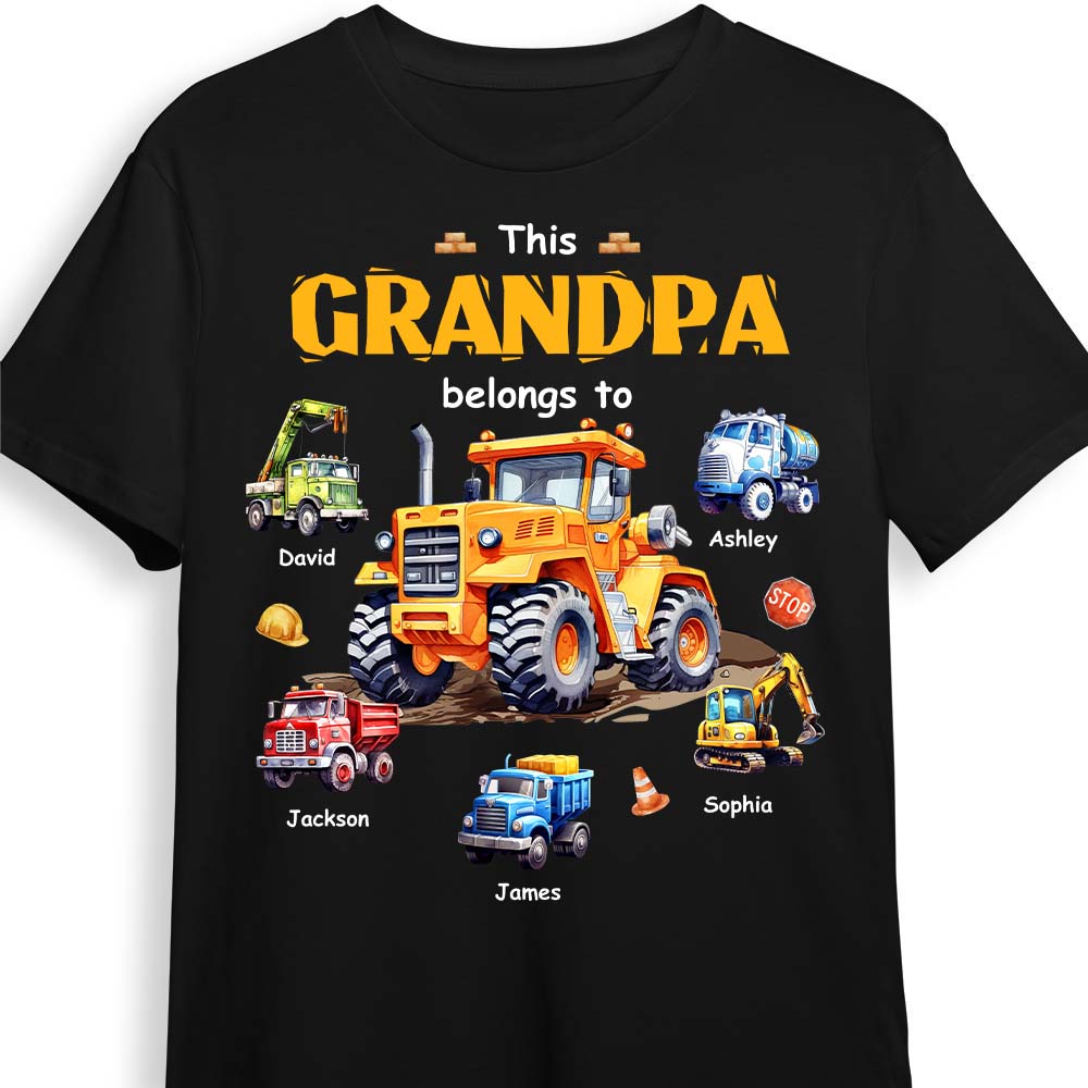 This Grandpa Belongs to Construction Machine Shirt Hoodie Sweatshirt 32490 Primary Mockup