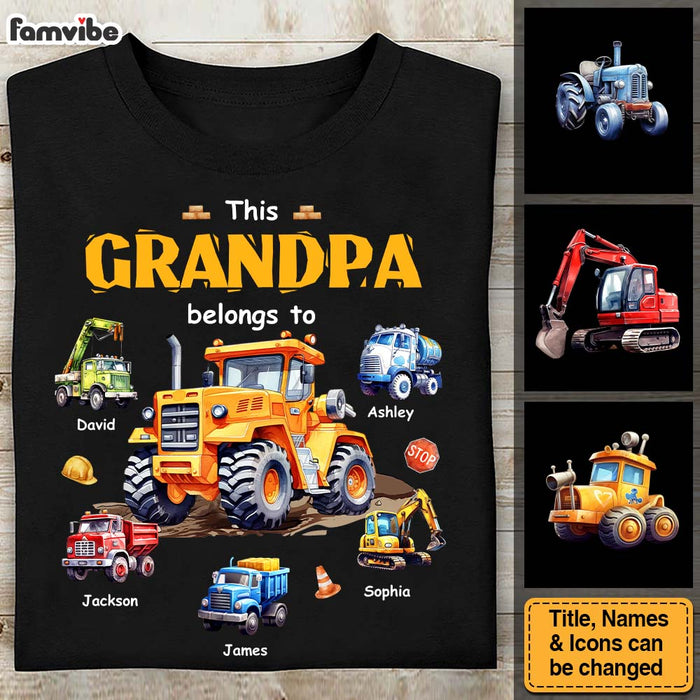 Personalized This Grandpa Belongs to Construction Machine Shirt - Hoodie - Sweatshirt 32490 1