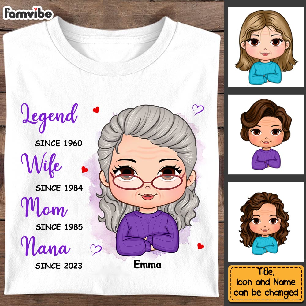 Personalized Mother's Day Gift Legend Wife Mom Nana Shirt Hoodie Sweatshirt 32491 Primary Mockup