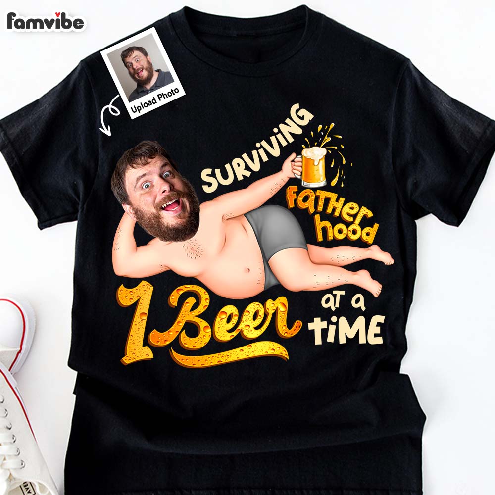 Personalized Surviving Fatherhood One Beer At A Time Shirt Hoodie Sweatshirt 32503 Primary Mockup