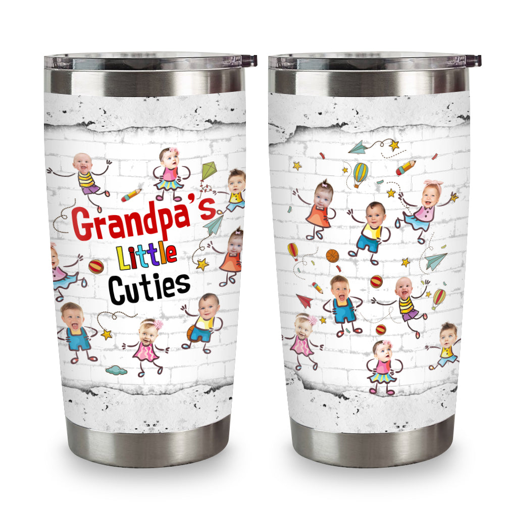 Personalized Gift For Grandpa's Little Cuties Steel Tumbler 32504 Primary Mockup