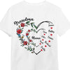 Personalized Gift For Grandma Floral Heart Shirt - Hoodie - Sweatshirt 32512 1