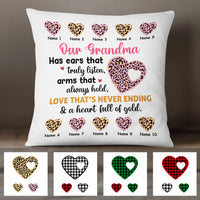 Personalized Hearts For Mom Grandma Pillow MR301 65O58 (Insert Included) thumb 1