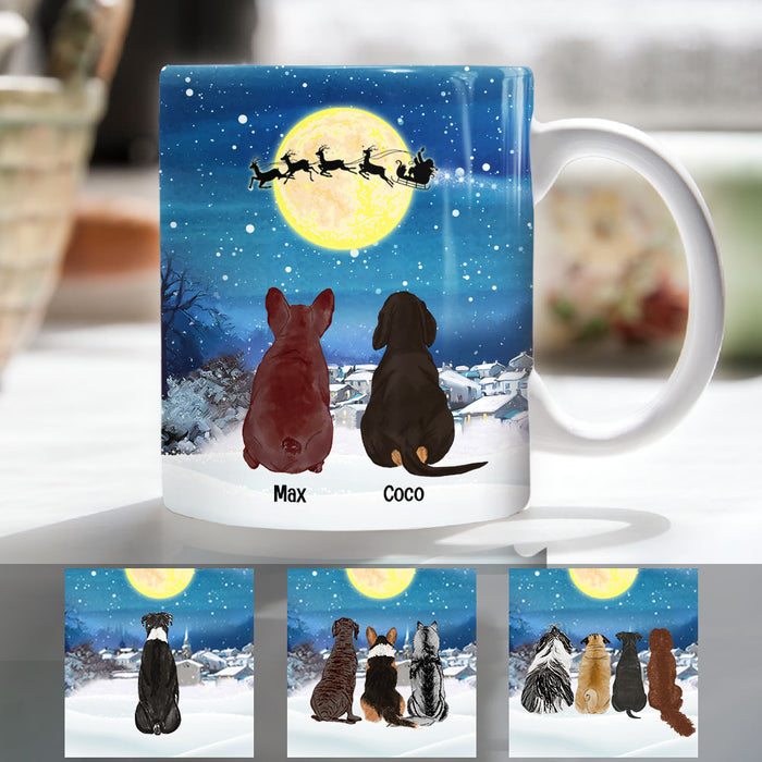 Personalized Dog Christmas Watching Santa Mug OB263 81O53 1