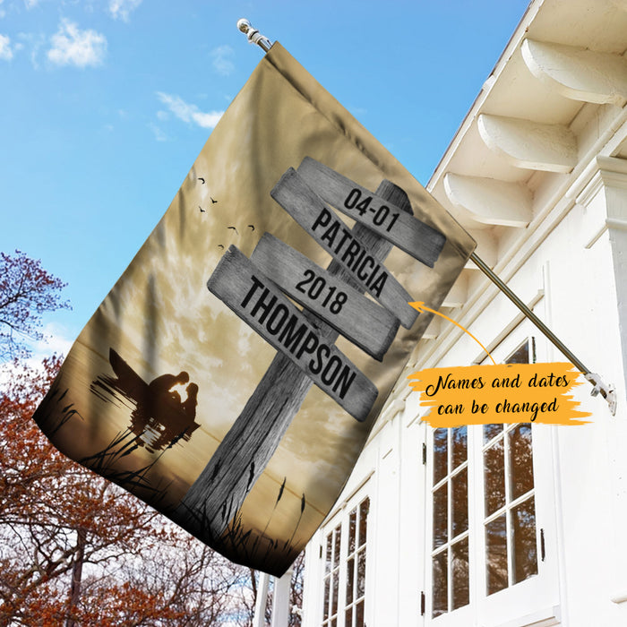 Personalized Husband Wife Wedding Lake Street Sign Flag JL281 85O47 1