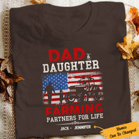 Personalized Tractor Farmer Dad & Daughter Farming Partners T Shirt JL291 67O57 thumb 1