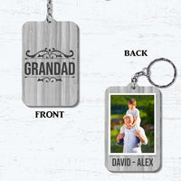Personalized  Gift For Grandpa Custom Photo Grandad Wood Keychain 24615 thumb 1