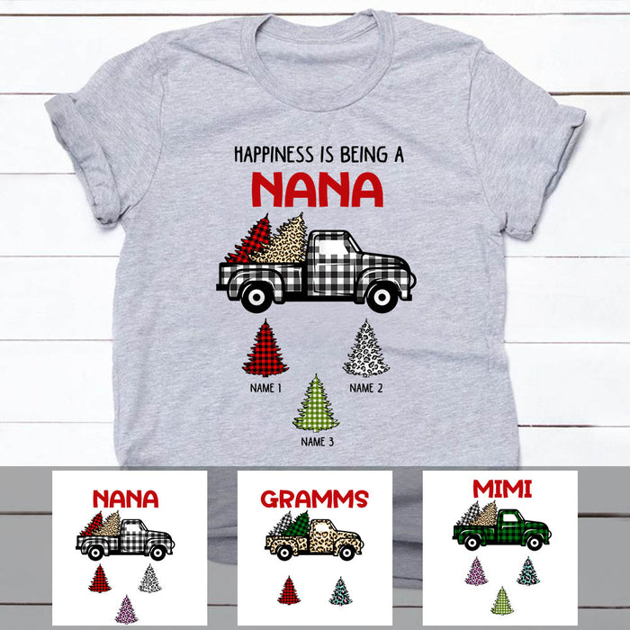 Personalized Grandma Red Truck Christmas Tree T Shirt OB71 95O60 1