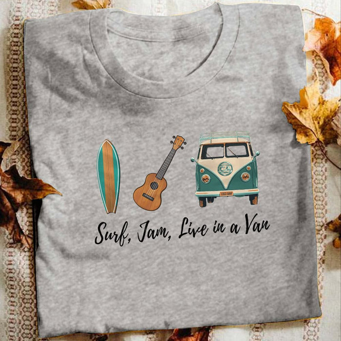 Surf Jam Van Beach White T Shirt JN171 65O65 1