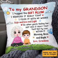 Personalized To Son Grandson Hug This Pillow FB183 95O34 thumb 1