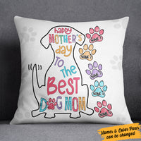 Personalized The Best Dog Mom Grandma Pillow MR101 65O36 (Insert Included) thumb 1