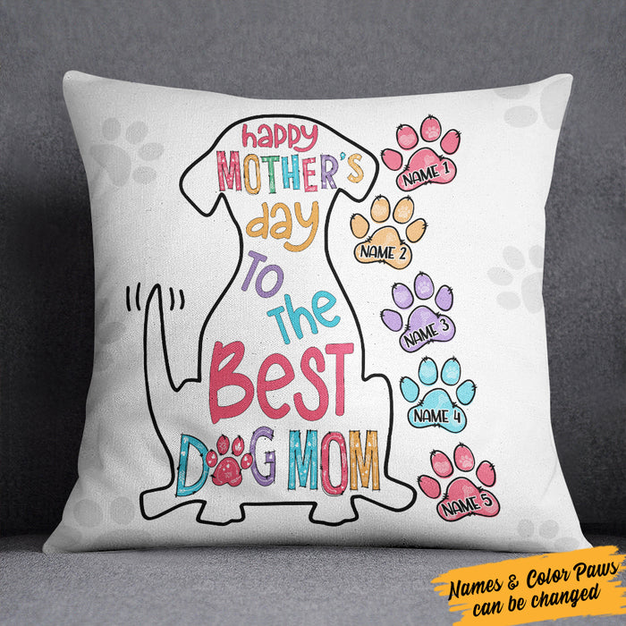 Personalized The Best Dog Mom Grandma Pillow MR101 65O36 (Insert Included) 1