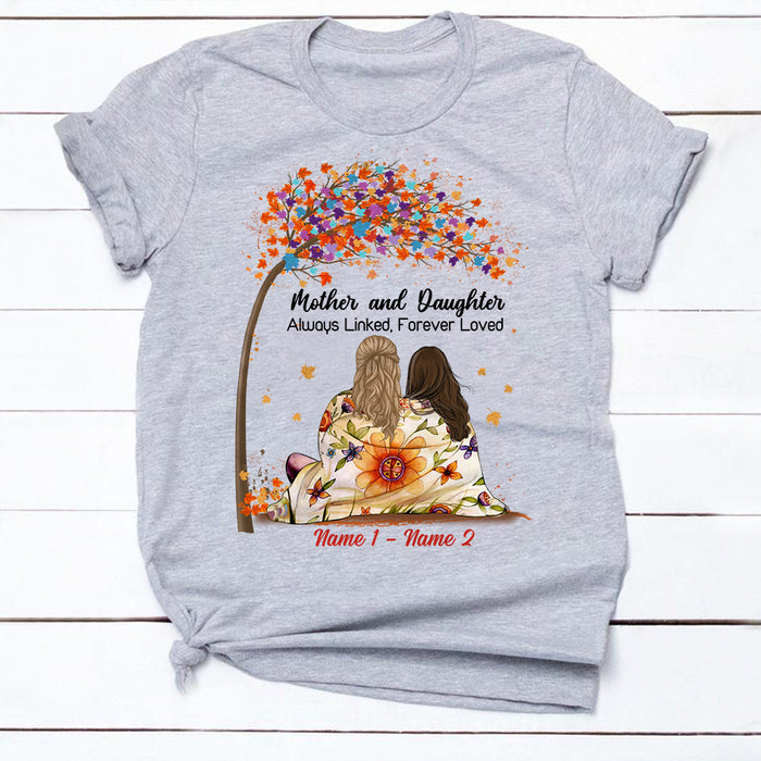Personalized Mother And Daughter Forever Linked T Shirt FB231 65O34 1