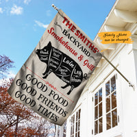 Personalized Backyard Smokehouse Grill Gardening Flag AG101 85O47 thumb 1