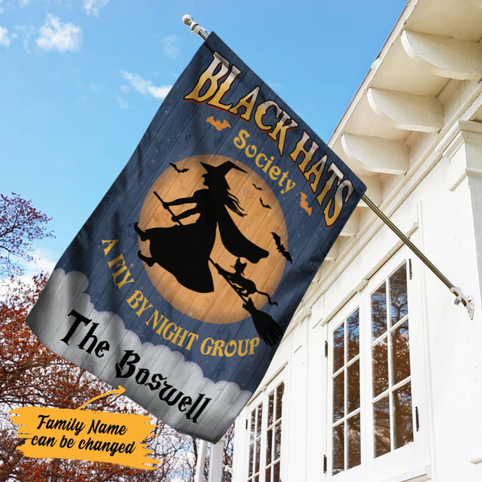 Personalized Halloween Black Hats Society Flag JL204 95O57 1