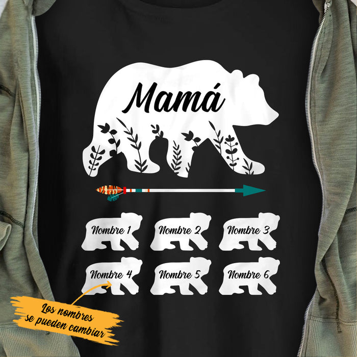 Personalized Grandma Mom Mamá Abuela Bear Spanish T Shirt AP86 30O53 1