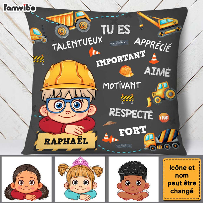 Personalized Gift For Grandson Construction French Pillow 30722 1