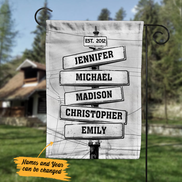 Personalized Family Street Sign Garden Flag JL284 85O57 1