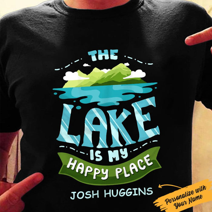 Personalized Lake Happy Place  T Shirt JN121 95O36 1