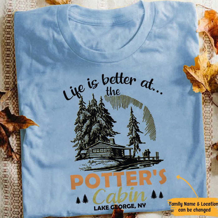 Personalized Family At The Cabin White T Shirt JN252 95O65 1