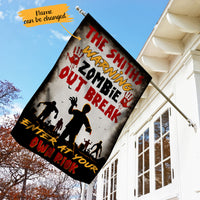 Personalized No Trespassing Halloween Zombie Outbreak Flag AG172 30O65 thumb 1