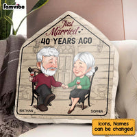 Personalized Anniversary, Loving Gift For Couples Just Married 40 Years Ago Shaped Pillow 30643 thumb 1