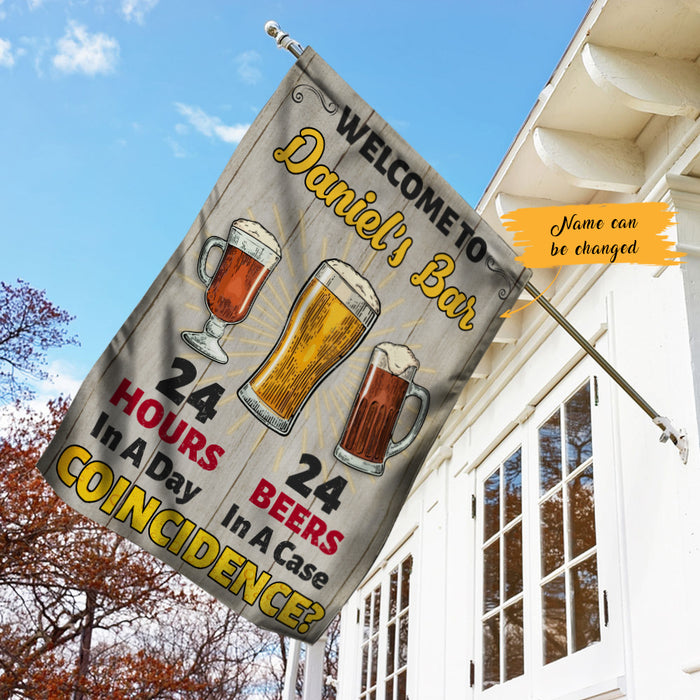 Personalized 24 Beers Home Bar Flag AG121 28O47 1