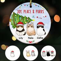 Personalized Joy Peace Purrs Cat Christmas  Ornament OB223 30O57 thumb 1