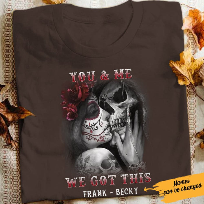Personalized Skull Husband & Wife T Shirt JN167 95O61 1