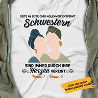 Personalized Side By Side Friends Freundinnen German T Shirt AP145 30O58 thumb 1