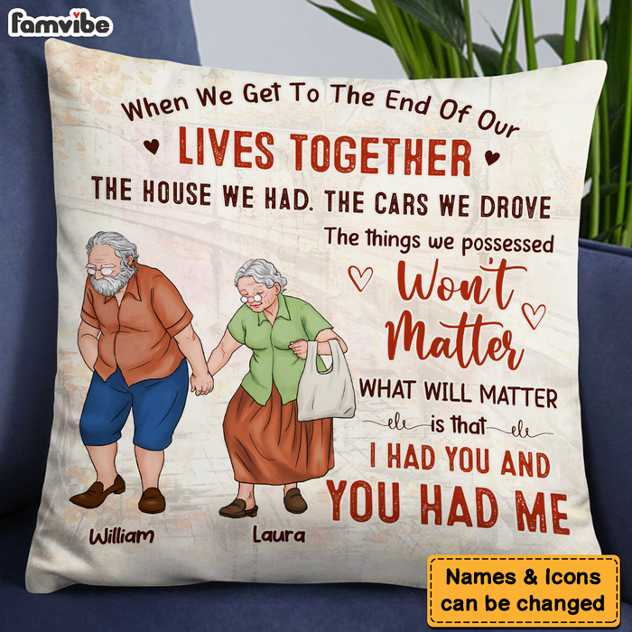 Personalized Gift For Old Couple Together To The End Of Their Lives Pillow 26523 1