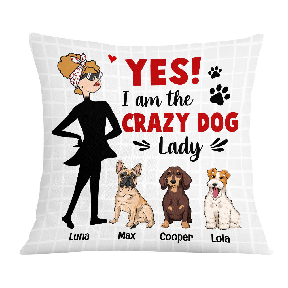crazy lady cartoon with dogs