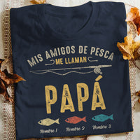 Personalized Fishing Dad Grandpa Spanish Abuelo Papá Pescar T Shirt MY52 81O34 thumb 1