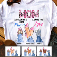 Personalized Mom Loves Daughter Son T Shirt MY41 73O47 thumb 1
