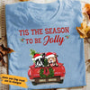 Personalized Dog Red Truck Jolly Christmas T Shirt OB52 87O58 1