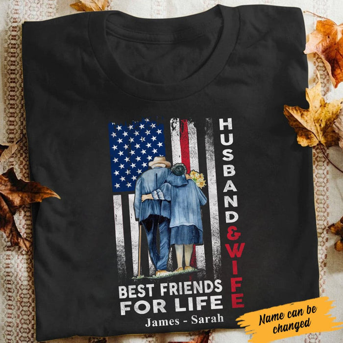 Personalized Husband & Wife Flag T Shirt JN192 81O34 1