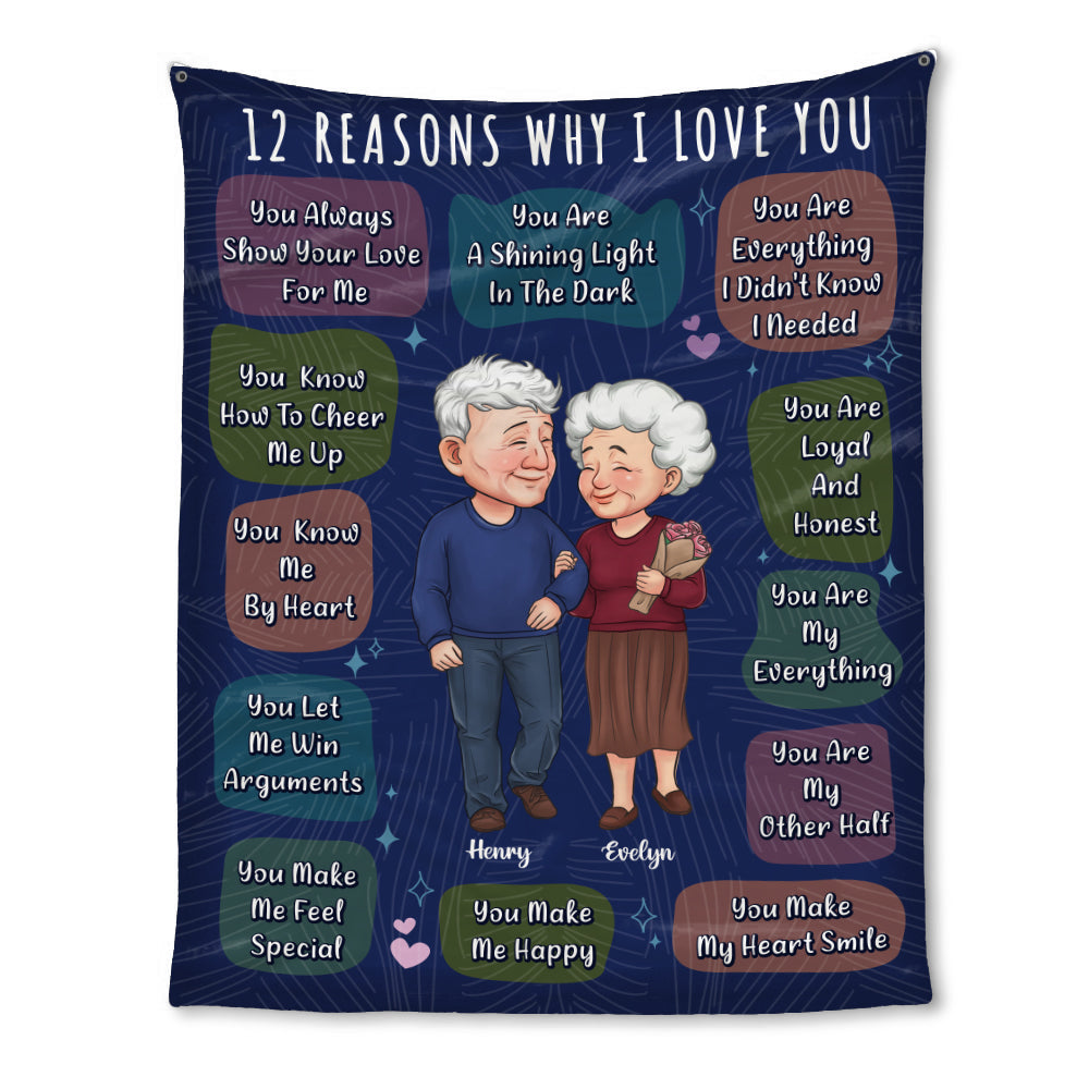 Personalized 12 Reasons Why I Love You Couple Blanket 30713 Primary Mockup