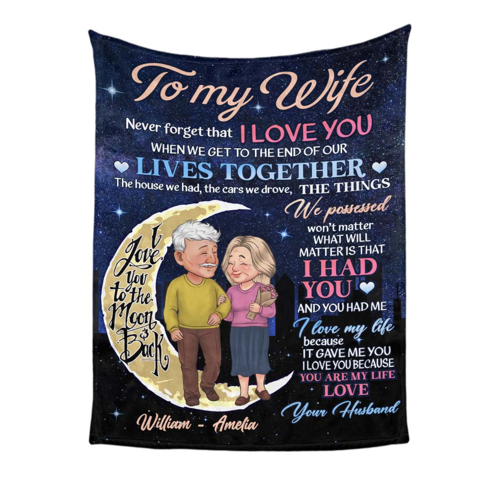 Personalized Gift For Couple Love To The Moon And Back Blanket 31277 Primary Mockup