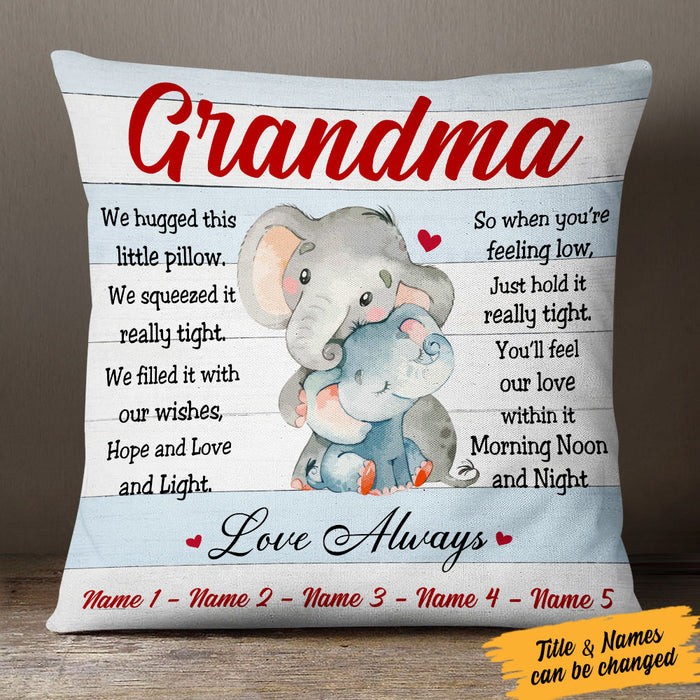 Personalized Elephant Gift For Grandma  Pillow OB54 65O53 1