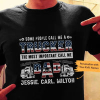 Personalized Dad Trucker  T Shirt MY155 95O53 thumb 1