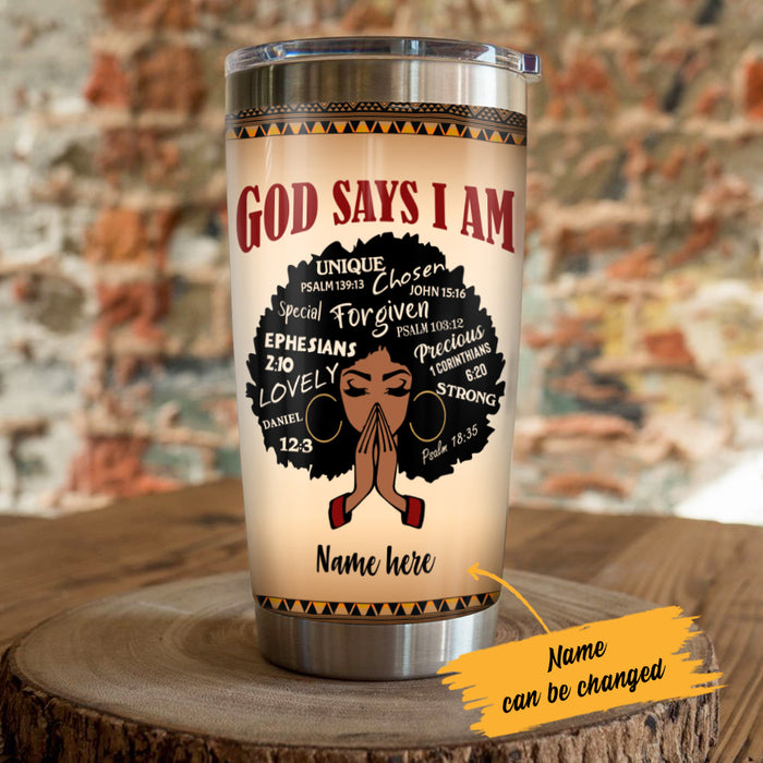 Personalized God Says BWA Steel Tumbler JL311 85O57 1