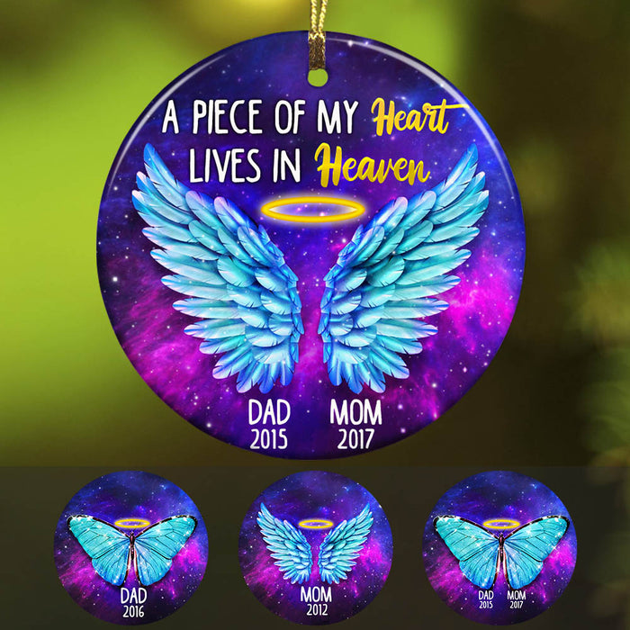 Personalized Memorial Mom Dad A Pieace Of My Heart Ornament OB72 87O60 1