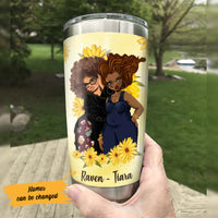 Personalized Sunflower BWA Friends You Are My Person Steel Tumbler AG41 67O47 thumb 1