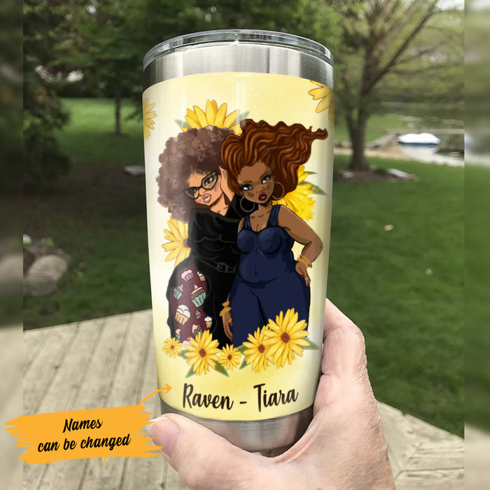 Personalized Sunflower BWA Friends You Are My Person Steel Tumbler AG41 67O47 1