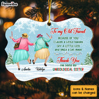 Personalized Gift For Old Friend My Unbiological Sister Christmas Benelux Ornament 29991 thumb 1