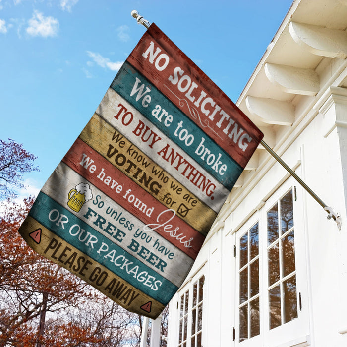 No Soliciting Family Gardening Flag AG132 85O34 1