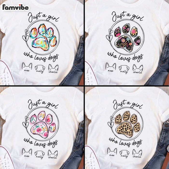 Personalized Gift For Dog Mom Just A Girl Love Dogs Shirt - Hoodie - Sweatshirt 31516 1