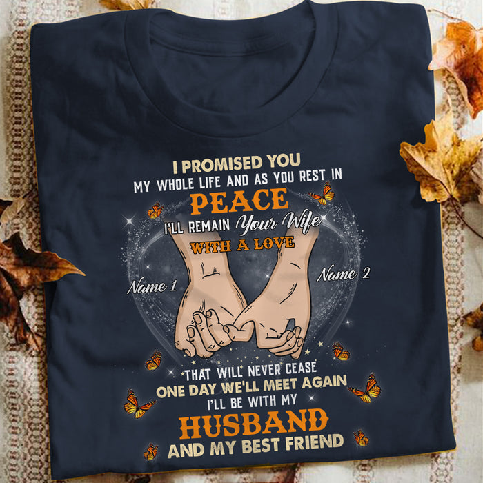 Personalized Memorial Couple Hand In Hand T Shirt MR223 30O57 1