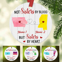 Personalized Sisters By Heart Long Distance Watercolor  Ornament SB2417 30O34 thumb 1